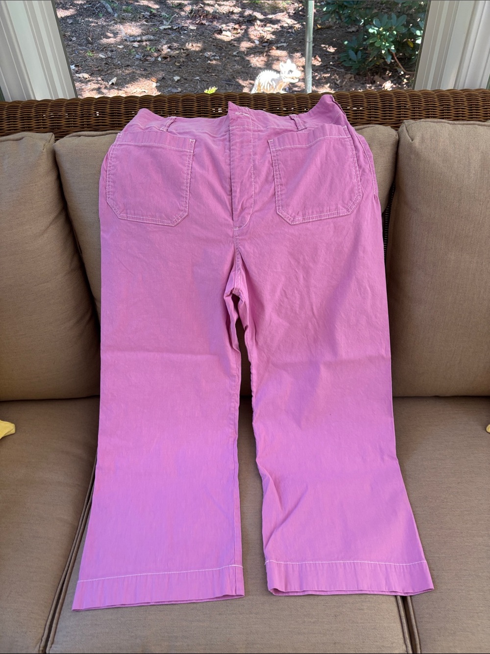 Maeve Pink Wide-Leg Jeans
